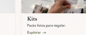 Kits de regalo con guirnaldas de luces, fotos y broches de madera