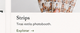 Tiras fotográficas personalizadas estilo cabina photobooth